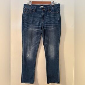 J Crew Straight Leg Stretch Distressed Jeans Size 28